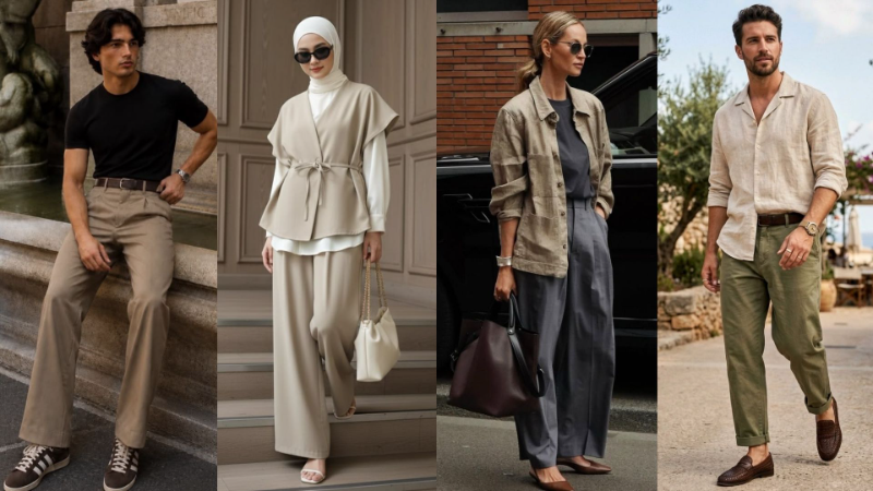 warna khaki dan cream